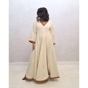 Vestido Maxi Elegante para Mujer, Cuello en V, Manga Larga, Corte en A, Holgado, Estilo Abaya, Vestido Casual para Fiesta - Product Image 2