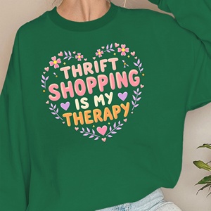 Sweat-shirt en tricot vert à col rond pour femme - Product Image 3