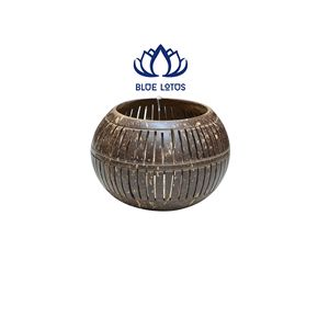 Pot en coque de noix de coco écologique, très vendu |   Support de plante suspendu minimaliste et naturel pour la décoration de jardin - Product Image 1