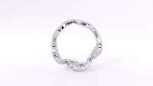 Anillo Abierto en Espiral de Plata de Ley 925 con Moissanita |   Anillo llamativo con diseño de infinito brillante |   Anillo de Boda Minimalista |   Regalo para Ella - Product Image 2