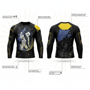 เสื้อคอมเพรสชั่นพิมพ์ลายตามสั่ง ระบายอากาศได้ดี น้ำหนัก 300 GSM แขนยาว สำหรับออกกำลังกาย ฟิตเนส เทรนนิ่ง ฤดูร้อน ป้องกันผื่นแดง - Product Image 2