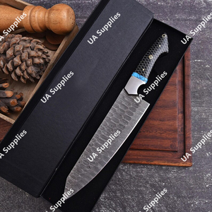 Hot Selling Carbon Steel Chef Knife Black Honeycomb Handle Razor Sharp Full Tang Premium Ambidextrous Modern Best Price Luxury - Product Image 2