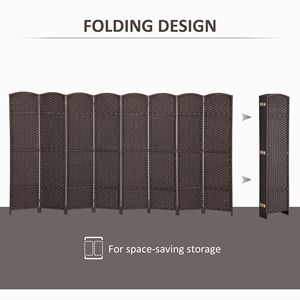 8-Panel 5.6FT Tall Brown <b>Folding</b> <b>Room</b> <b>Divider</b> <b>Screen</b> Paper Freestanding Privacy <b>Screen</b> Partition for Home Office Easy-to-Fold - Product Image 5
