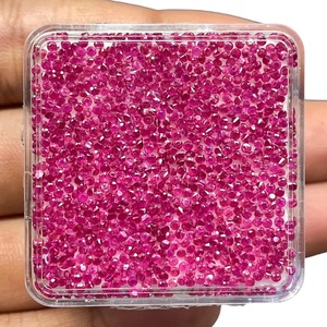 Pierre précieuse en rubis naturel non monté, 1,3 mm, taille ronde, rubis rouge, pierre précieuse en rubis calibrée pour la fabrication de bijoux, certifiée IGI - Product Image 4