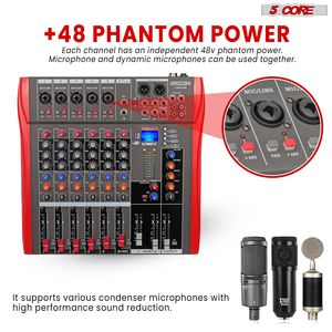 คอนโซลเครื่องเสียงดีเจ6แชนแนลเครื่องผสมเสียง PA อนาล็อกคาราโอเกะร้องเพลงพอดคาสต์เพลงบลูทูธพีซี - Product Image 5