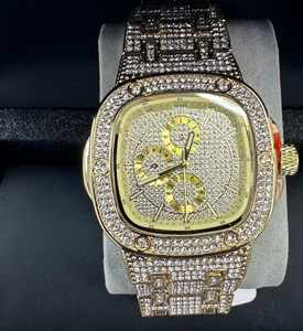 High Quality Unisex Presidential Square Face Gold Color Mechanical <b>Watch</b> Diamond Hip Hop Style 41mm Dial Diameter Luxury for <b>Men</b> - Product Image 2