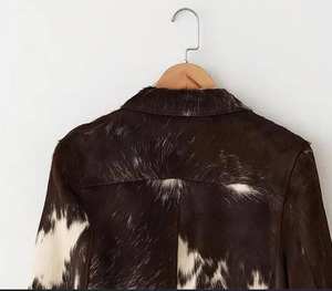 Veste en cuir de vachette véritable sur mesure, style streetwear pour homme, best-seller, haute qualité, vêtements d'hiver décontractés, couleur unie - Product Image 3