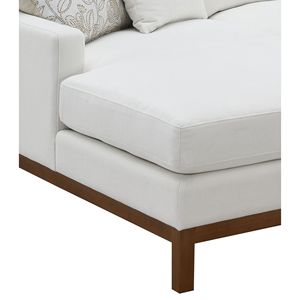 Divano Componibile Valiant in Ciniglia Avorio con 4 Cuscini per Arredamento Soggiorno - Product Image 4