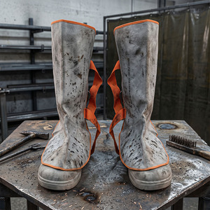 <b>Fire</b> Proof Heat Resistant Cowhide Split Leather Welding Gaiters Leg <b>Guard</b> Shoes Covers 500-1000C Protection Level D for Safety - Product Image 4