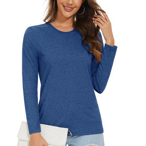 Camisetas de Manga Larga para Mujer, 100% Algodón, Casuales, a la Moda, de Alta Calidad, al por Mayor, Tallas Grandes, Todas las Tallas - Product Image 1