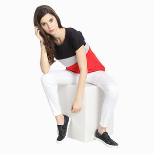 Custom Women Strip Color Block <b>T</b> <b>Shirt</b> Short Sleeve O Neck Casual Cotton Tee Top - Product Image 6