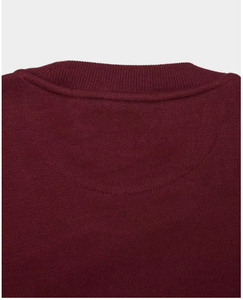Sweat-shirt col rond bordeaux pour femme TRIBON SPORTS, mélange de coton, coupe classique, manches longues, tricoté, couleur unie, toutes saisons - Product Image 6
