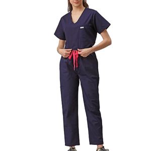 Ensemble d'uniformes médicaux bleu marine unisexe pour infirmières, médecins et personnel de santé – Tenue de travail confortable pour hôpital – Vente en gros - Product Image 4