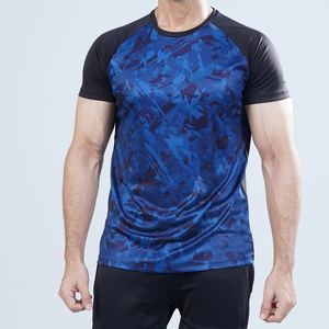 T-shirt de sport pour homme, coupe ajustée, en tricot épais, spandex/polyester, respirant, séchage rapide, écologique, streetwear, gym - Product Image 5