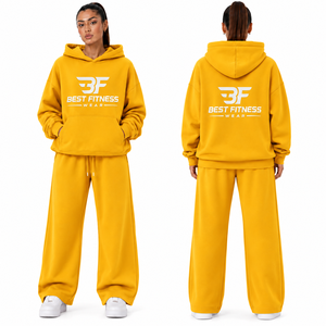 Survêtement Homme Premium en Molleton Technique 100% Coton Imprimé, Coupe Droite, avec Capuche et Cordon de Serrage, Style Streetwear Lourd - Product Image 3