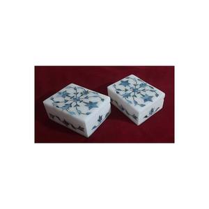 Antique New Design Natural Handmade White Marble Inlay In <b>Blue</b> Color Mother Of Pearl Rectangular Shape For Jewelry Storage Box - Product Image 6