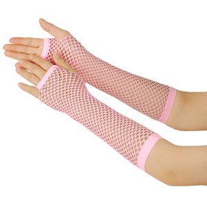 2 Pares de Guantes de Rejilla sin Dedos, Mangas Largas de Malla Rojas y Blancas para Mujer, Accesorio de Disfraz de Halloween para Fiestas Temáticas - Product Image 6