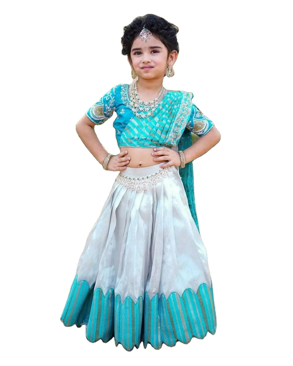 Newly Arrival Kids Wear Navratri Special Lehenga Choli With Blouse Indian style At Affordable Price