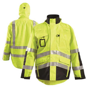 100% Polyester Hi Vis Waterproof Hooded Winter Safety <b>Jacket</b> High Visibility Reflective Workwear Safety <b>Jacket</b> - Product Image 6