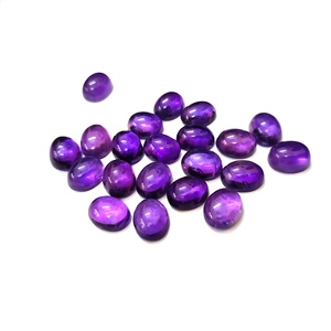 Cabochon ovale en améthyste naturelle 5x7mm, pierre précieuse calibrée, pierre violette - Product Image 5
