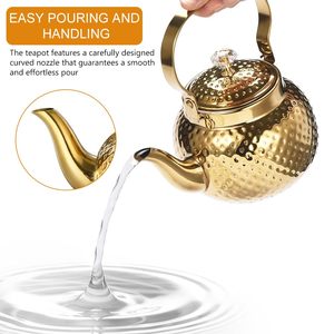 Stainless Steel Teapot Kettle with <b>Infuser</b> Golden <b>Tea</b> Kettle for Gas Stove Induction Coffee <b>Tea</b> Water Pot - Product Image 4