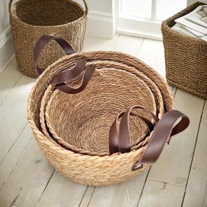 Panier de rangement rond en rotin, tissé à la main, pour la lessive, les jouets, usage domestique, vente en gros, fabrication sur mesure OEM par KingCraftViet - Product Image 4
