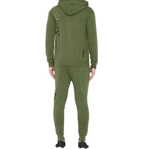 Men <b>Distressed</b> Zipper Tracksuits Set Unisex Breathable Clothing Manufacturer Lightweight Soft Fabric Men Zipper Tracksuits - Product Image 2