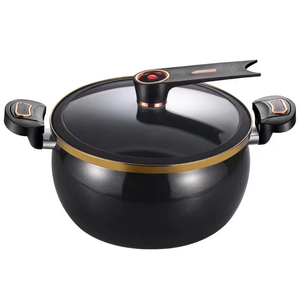 Casserole en céramique orange moderne avec couvercle en verre, écologique, compatible four, gaz et induction - Product Image 4