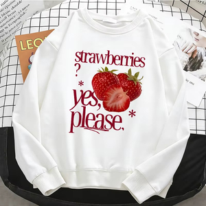 Sudaderas con capucha para mujer, sudaderas con capucha Sweet Strawberry para mujer, sudadera básica de forro polar cálido, sudaderas con capucha suaves de cuello redondo de calidad profesional - Product Image 2