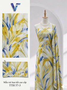Prendas de Moda Tejidas de Vietnam, 100% Poliéster, Ligeras, 150 cm, Transpirables, 60 g/m², Tela Jacquard con Estampado Floral de Camelia - Product Image 3