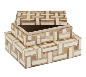 Caja de regalo de madera con acabado natural Caja decorativa de madera cortada con láser MDF personalizable de la India - Product Image 5