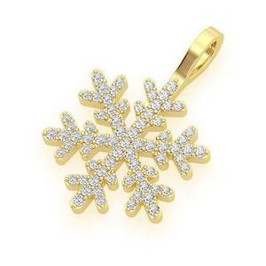 Wholesale Trendy 10K Solid Gold Lab Grown Emerald Cut Iced <b>Crystal</b> Bling Snowflake Pendant Hip Hop Fashion Jewelry for Christmas - Product Image 1