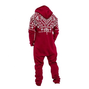 Pelele estampado con cremallera frontal para hombre, ropa de chándal con capucha y cordón, ropa para dormir con cremallera - Product Image 5