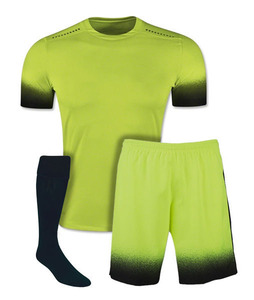 Men's Soccer Jersey Set Gradient Green Black Short Sleeve Moisture Wicking Breathable Polyester Uniform Summer <b>Athletic</b> Wear - Product Image 1