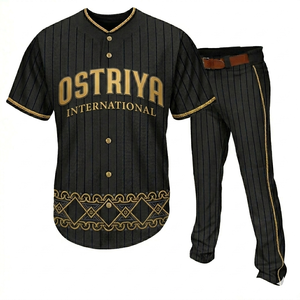 Uniforme de Béisbol Verde para Hombre, Jersey de Malla con Botones y Detalles Dorados, Transpirable, Corte Atlético, Pantalones Cortos Transpirables - Product Image 4