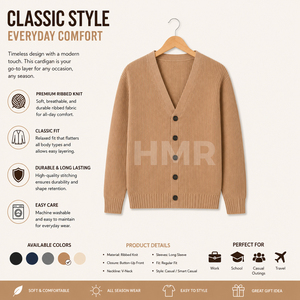 Suéter de Punto Bordado con Colores Personalizados de la Hermandad Femenina HMR, Mangas Largas, Elegante Top con Botones al Frente - Product Image 6