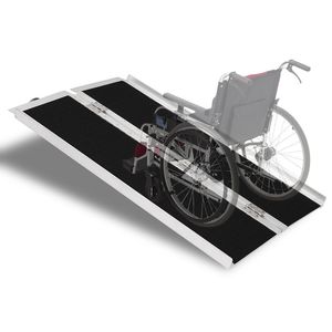 Rampe di Mobilità in Lega di Alluminio Leggera da 4 Piedi, Pieghevoli in Due Sezioni, Antiscivolo, per Sedie a Rotelle e Scooter - Product Image 5