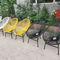 Ensemble de chaises Acapulco modernes en acier inoxydable durable, mobilier de bistrot, mobilier de conversation pour patio, fauteuil de jardin extérieur, hôtel, école