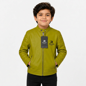 High quality kids <b>leather</b> <b>jacket</b> offering warmth comfort stylish design and durable performance for every season wear cooler day - Product Image 1