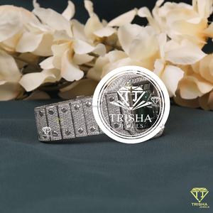 Reloj de Lujo Exclusivo con Estilo de Diamante, con Brillantes Piedras de Moissanita VVS y Acabado en Oro Blanco de Diseño - Product Image 4