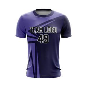 Camiseta Deportiva Personalizada para Hombre, Sublimación Morada, Cuello Redondo, Secado Rápido, 100% Poliéster, Logotipo del Equipo, Diseño Frontal 49, Talla Adulto - Product Image 1