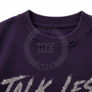 Sudadera de algodón mezclado de talla grande para hombre, fabricada en fábrica, en stock, cómoda, diseño único con pedrería. - Product Image 5