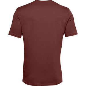 T-shirt décontracté pour homme à col rond et manches courtes en tricot, coupe classique, bordeaux, 100 % coton, séchage rapide, imprimé lettres - Product Image 2