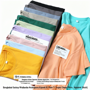 T-shirts en coton à col uni, taille XL, prix super bas, stock en gros, liquidation d'usine du Bangladesh - Product Image 3