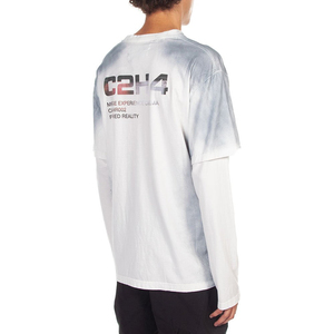 เสื้อยืดพิมพ์ลายกราฟิกสองชั้นสำหรับผู้ชาย พรีเมียม ทรงโอเวอร์ไซส์ ผ้าฝ้าย สตรีทแวร์ ลำลอง ใส่ได้ทุกวัน - Product Image 1