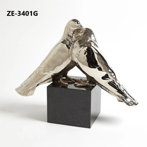 Contemporary Metal Bird Sculpture Artistic Figure for Tabletop Decor Living Room Wedding Display - Product Image 3