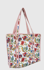Sac fourre-tout en toile à imprimé floral, style bohème, ouvert en haut, sac de shopping pour femmes, utilisation toutes saisons - Product Image 2