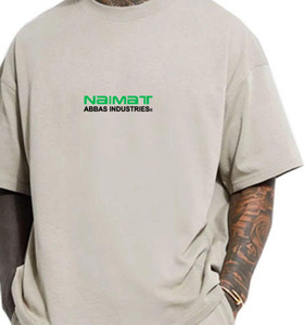 เสื้อยืดแขนสั้นโอเวอร์ไซส์ผู้ชาย สไตล์สตรีท คอกลม ผ้าเจอร์ซีย์คอตตอน ไนมัต อับบาส อินดัสทรีส์ - Product Image 3