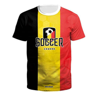 Camiseta de Fútbol Ligera de Malla, Manga Corta, Estampada, Tallas Grandes, Personalizable con Logotipo del Equipo, Transpirable, para Partido y Entrenamiento