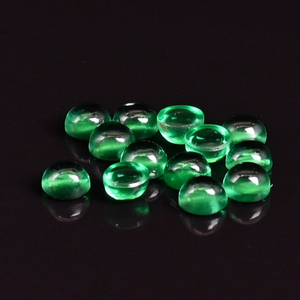 Pierre précieuse en vrac de couleur émeraude, taille brillant ronde hydro-cabochon, pour la fabrication de bijoux - Product Image 2
